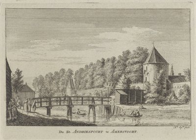 Utsikt over Sint Andriespoort i Amersfoort St. Andriespoort i Amersvoort (tittel på objekt) av Hendrik Spilman