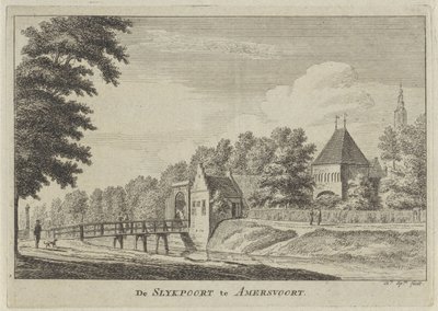 Utsikt over Slijkpoort i Amersfoort Slijkpoort i Amersfoort (tittel på objekt) av Hendrik Spilman