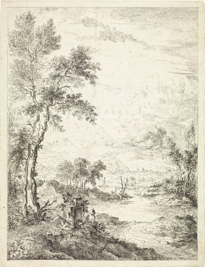Landskap med en elv av Hendrik Tavenier