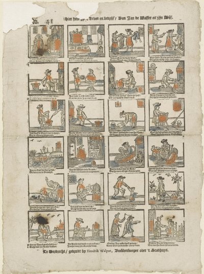 Her har du ditt liv og virksomhet / Van Jan de Wasser og hans kone (tittel på objekt) av Hendrik Walpot
