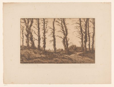 Oud Blaricummerweg (original tittel på objekt) av Hendrik Weegewijs (signed by artist)