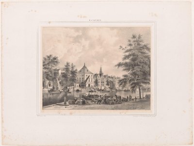Utsikt over Haarlem fra Spaarne av Hendrik Wilhelmus Last
