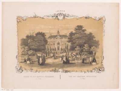 Utsikt over Overbeek Castle Utsikt over Overbeek Castle (i Velp) (tittel på objekt) Arnhem (serietittel på objekt) av Hendrik Wilhelmus Last