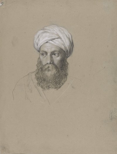 Hodet til en araber med turban av Hendrik Willem Cramer