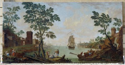 Utsikt over en middelhavshavn av Hendrik Willem Schweickhardt