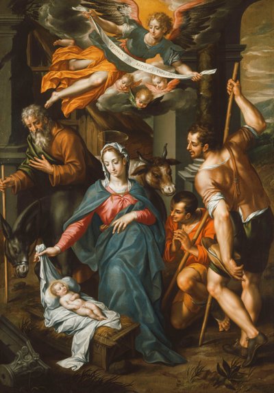 Hyrdenes tilbedelse, av Hendrick de Clerck