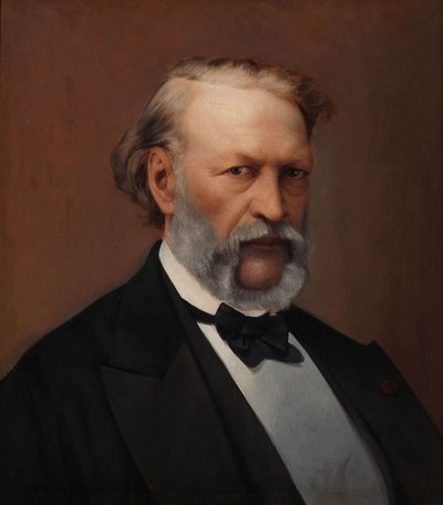 Portrett av Hendrik Conscience 1812-1883. av Hendrik de Pondt