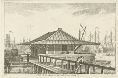 Bothuisje i Amsterdam i IJ (tittel på objekt) av Hendrik van Hilten