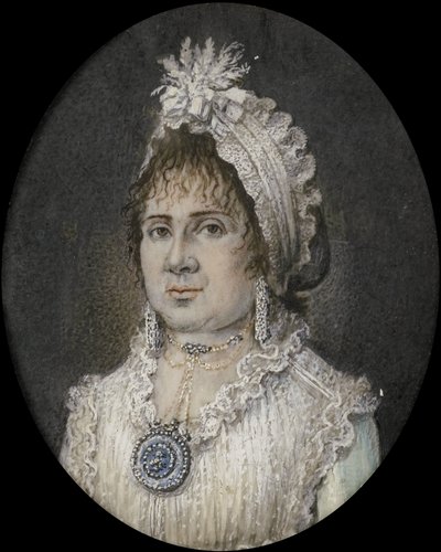 Catherine Theresia Weber (1760/61-1847). Kone til Joannes Titsingh, Amsterdam av Hendrik van Overklift (possibly)