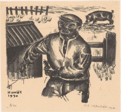 Bonde ved en låve av Henk Henriët