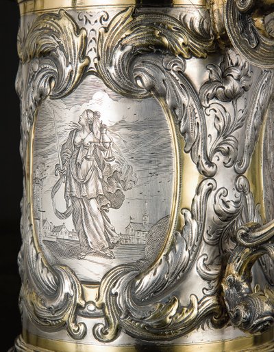 Detalj av en tankard, Danzig, ca. 1670 (pakke forgylt sølv) (se også 469708 og 469710) av Hennick (attr. to) Probst