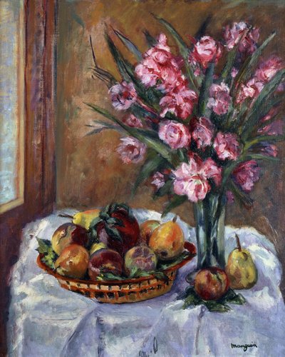 Oleander og frukt; Oleander og frukt av Henri Charles Manguin