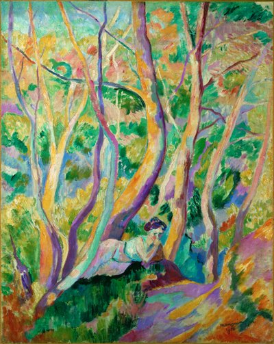 Kvinne i et skogholt (olje på lerret) av Henri-Charles Manguin