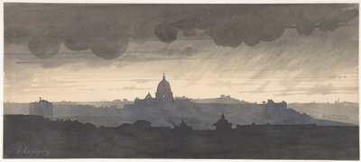 Peterskirken sett fra Pincio, Roma av Henri-Joseph Harpignies