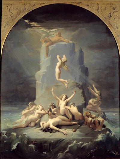 Ødelegging av oceanidene ved foten av klippen eller Promethee er kjedemaleri av Henri Lehmann (Karl Ernest (Ernst) Rudolf Heinrich Salem dit) (1814-1882) 1850 Gap, Musee des Hautes Alpes av Henri Lehmann