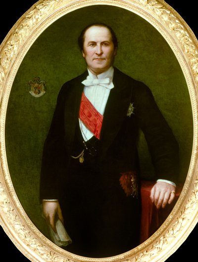 Portrait of Baron Eugene-Georges Haussmann, Prefet of Paris (1809-1891)» Han var opphavet til de store renoveringsarbeidene til byen Paris under det andre imperiet. detalj av maleriet av Henri Lehmann (Karl Ernest (Ernst) Rudolf Heinrich Salem dit av Henri Lehmann