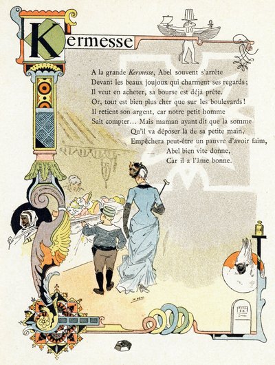 Illustration für "Alphabet der guten Beispiele", ca. 1890 von Henri (1858-1924) Gray