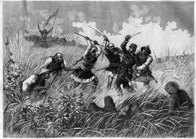 Conquete du Tonkin (dagens Vietnam) - død av kommandør Henri Riviere (1827-1883), 19. mai av Henri (after) Meyer