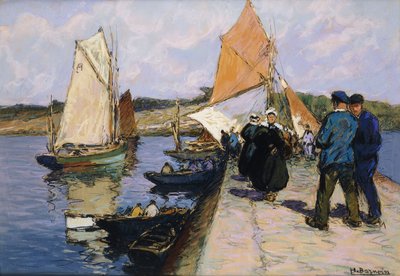 Fiskere på en kai av Henri Alphonse Barnoin
