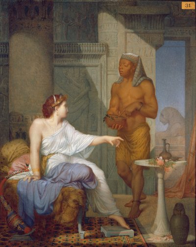 Cleopatra og slaven hennes (olje på lerret) av Henri Blaise Francois Dejussieu