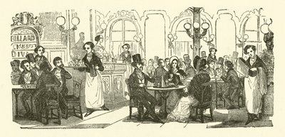 Kaffehusets servitør (gravering) av Henri Bonaventure (after) Monnier