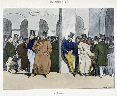 Forretningsmenn fra Paris-børsen - tegning av Henri Monnier, tidlig på 1800-tallet av Henri Bonaventure Monnier