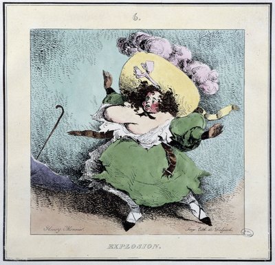 Eksplosjon av korsett - i "" Parisiennes" av Henri Monnier, red. Delpech, Paris av Henri Bonaventure Monnier
