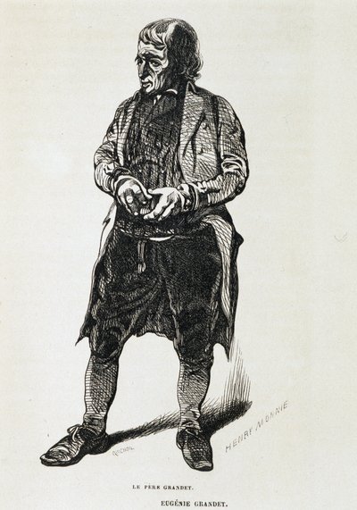 Fader Grandet - i ""Eugénie Grandet"" av Balzac, ill. Henri Monnier, originalutgaven av 1843 av Henri Bonaventure Monnier
