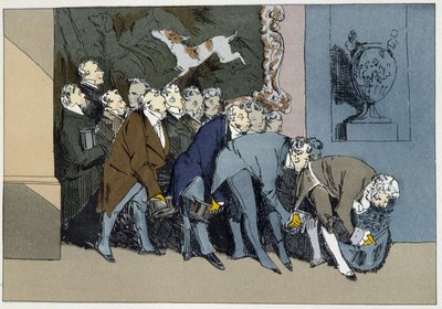 Mr. M. Director, Chief, Ansatte, Supernumerary, etc, etc, etc., kommer til å komplimentere en ny Excellence - i "" Administrative morals"" av Henri Monnier av Henri Bonaventure Monnier