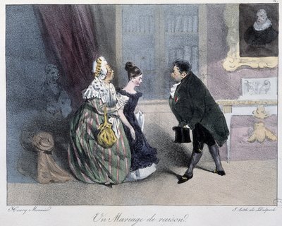 Et ekteskap av fornuft - i "" parisiske skisser" av Henri Monnier, red. Delpech, Paris av Henri Bonaventure Monnier