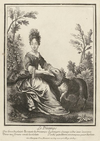 Vår Le Printemps (tittel på objekt) Personifikasjoner av de fire sesongene (serietittel) av Henri Bonnart (possibly)