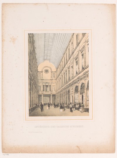 Interiør i Royal Galleries Saint-Hubert i Brussel Intérieur des galeries St. Hubert (tittel på objekt) av Henri Borremans (attributed to)