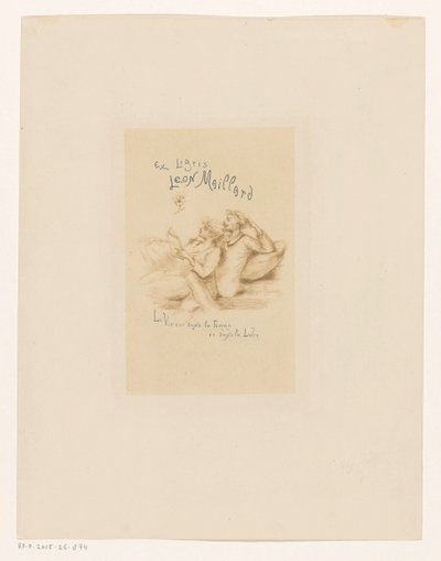 Ex libris av Leon Maillard Ex libris Leon Maillard (tittel på objekt) av Henri Boutet