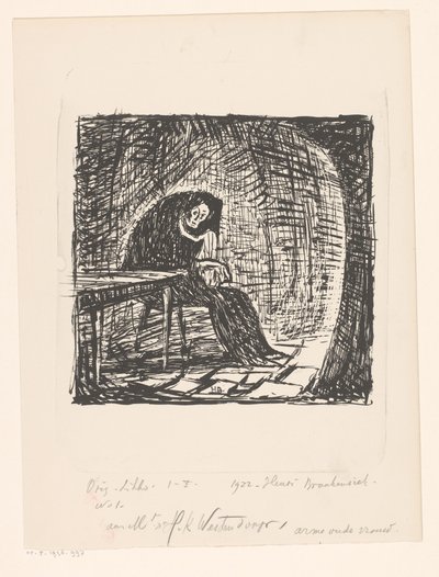 Poor Old Woman (originaltittel på objektet) av Henri Braakensiek (signed by artist)