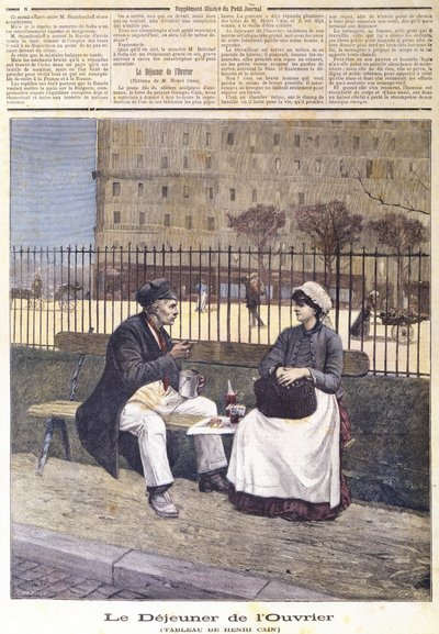 The Workers Lunch, fra Le Petit Journal, 1891 av Henri Cain
