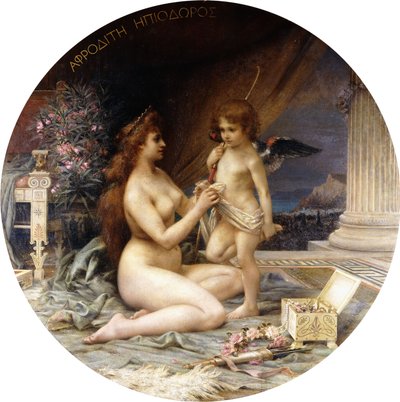 Afrodite og Eros (olje på lerret) av Henri Camille Danger