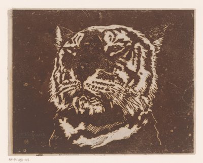 Tiger av Henri Charles Guérard (signed by artist)