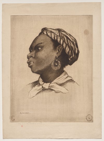 En afrikansk kvinne, etter Eva Gonzalès av Henri Charles Guérard