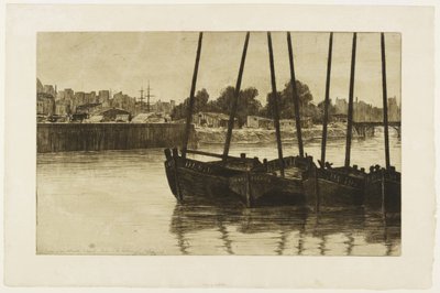 Båter på Radoub, Dieppe av Henri Charles Guérard