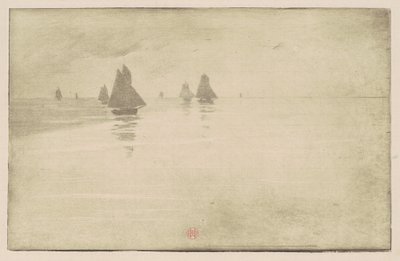 Båter i en morgentåke av Henri Charles Guérard