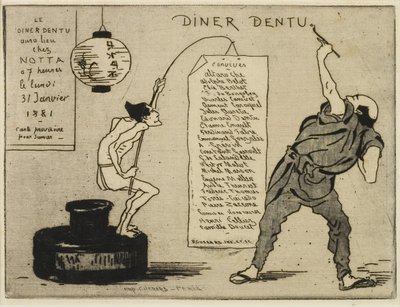 Japansk på et blekkstativ, 1881 (etsing, tørrnål) av Henri Charles Guérard