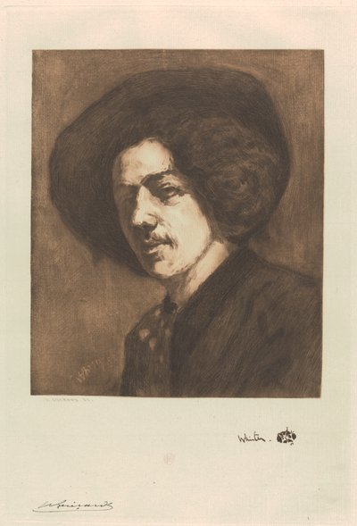 Portrett av Whistler av Henri Charles Guérard