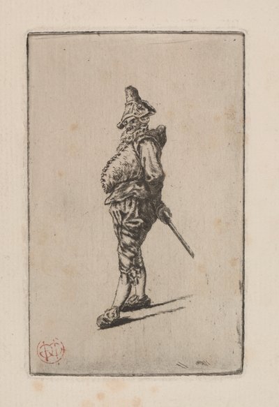 Punchinello, etter Meissonier av Henri Charles Guérard