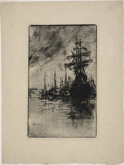 Seilbåter på vannet av Henri Charles Guérard