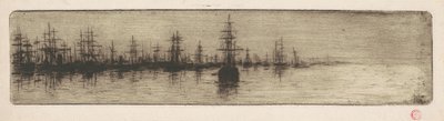 Tall Ships i en havn av Henri Charles Guérard