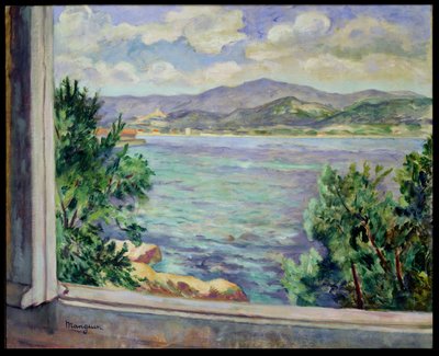 St. Tropez-bukten fra Oustalet av Henri Charles Manguin