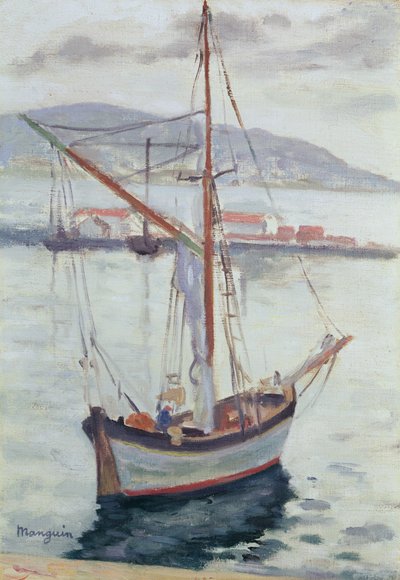 Yachter på Saint Tropez (olje på lerret) av Henri Charles Manguin