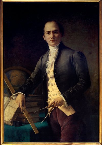 Portrett av astronomen Jean Baptiste (Jean-Baptiste) Joseph Delambre (1749-1822) - Maleri av Henri Coroenne (1822-1909) - Paris, Musee De l
