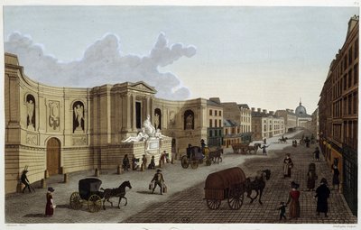 Fountain of the rue de Grenelle, ca 1820 i ""Views of Paris"" av Courvoisier 1827 av Henri Courvoisier Voisin