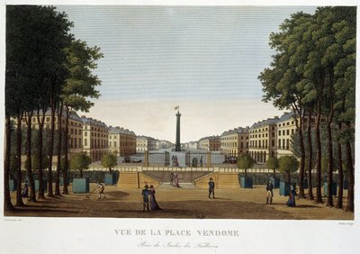 Place Vendôme, utsikt over en hage - Paris av Courvoisier av Henri Courvoisier Voisin